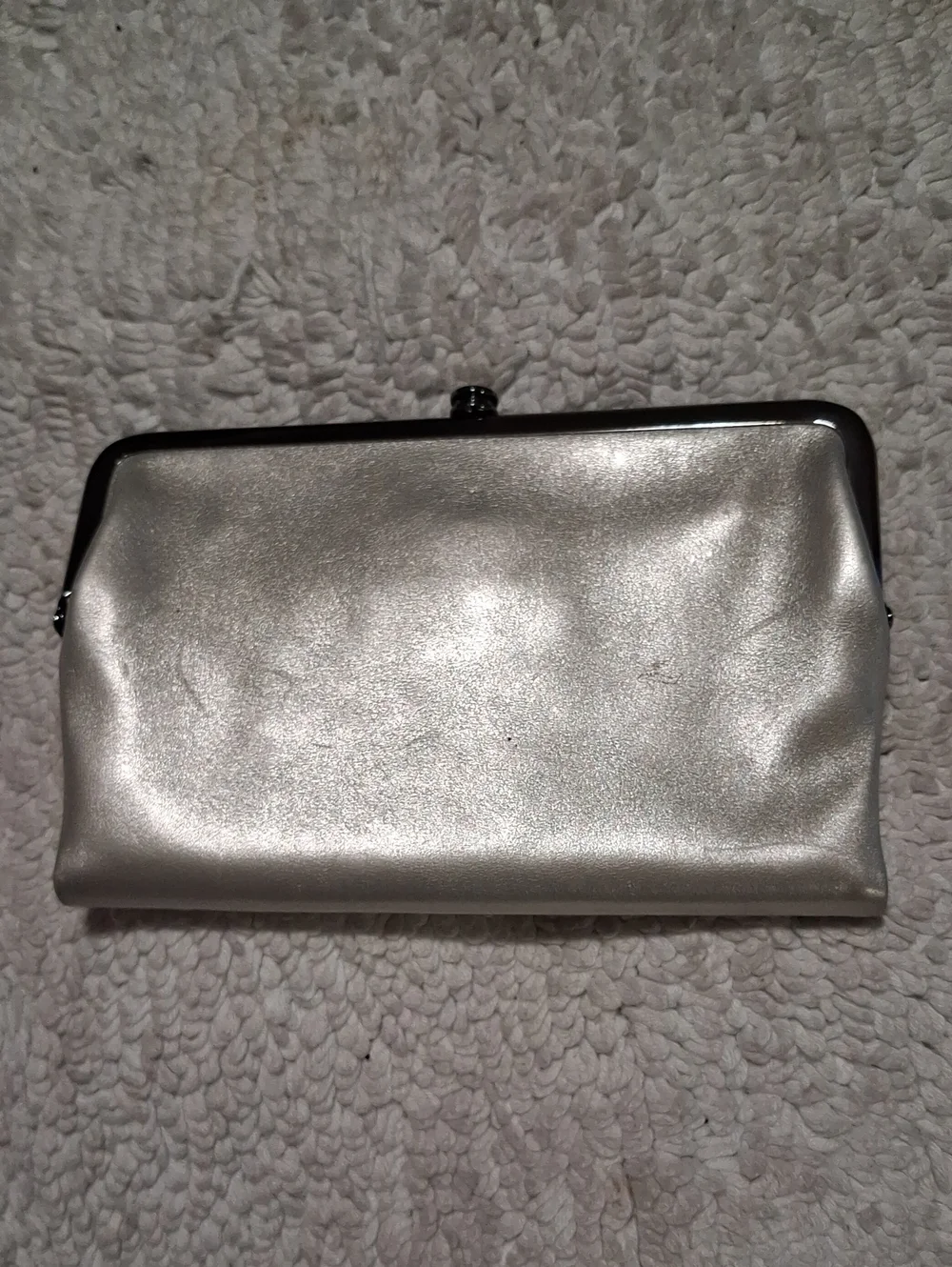 HOBO Silver Metallic Frame Clutch